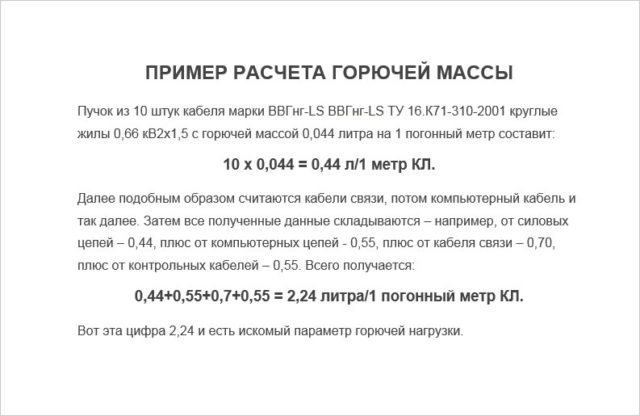 Пример расчета горючей массы
