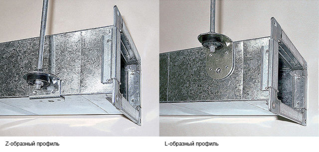 Крепление при помощи профиля и шпильки